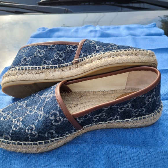 Authentic Gucci Denim GG Pillar Espadrilles - Picture 5 of 6